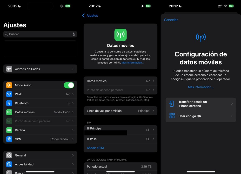 imagen de configurar una sim en un iphone