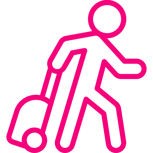 Traveler with luggage icon